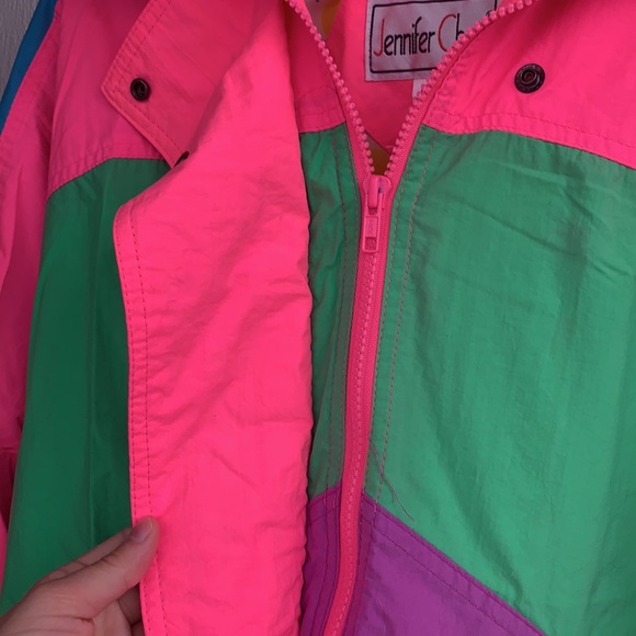 80βs Womenβs Neon Jacket Multi Colored Workout Pink - Picture 8 of 10
